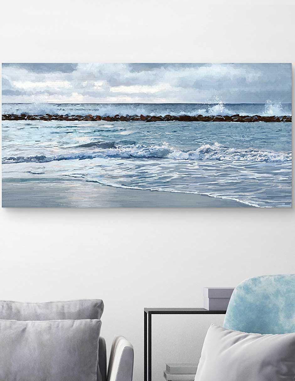 Pintura Luz de panel Sunrise Blues técnica mixta Paisaje 4