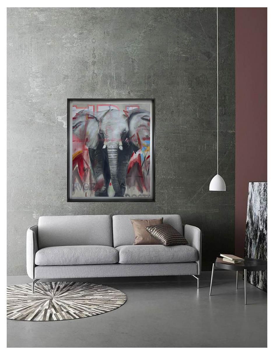 Pintura Save Me Elephant técnica acrílico Animalart 2