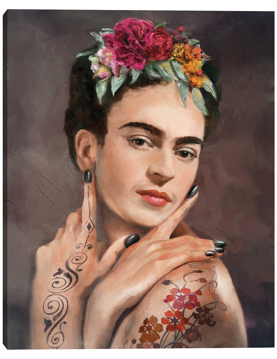 Pintura Frida tatuada técnica mixta Moderno