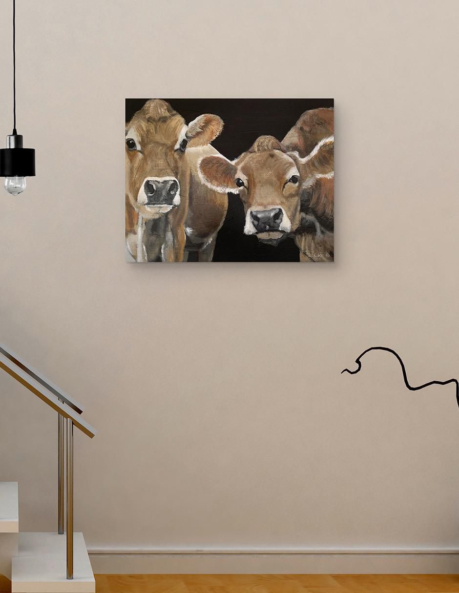 Pintura Hola Vacas técnica mixta Animales 4