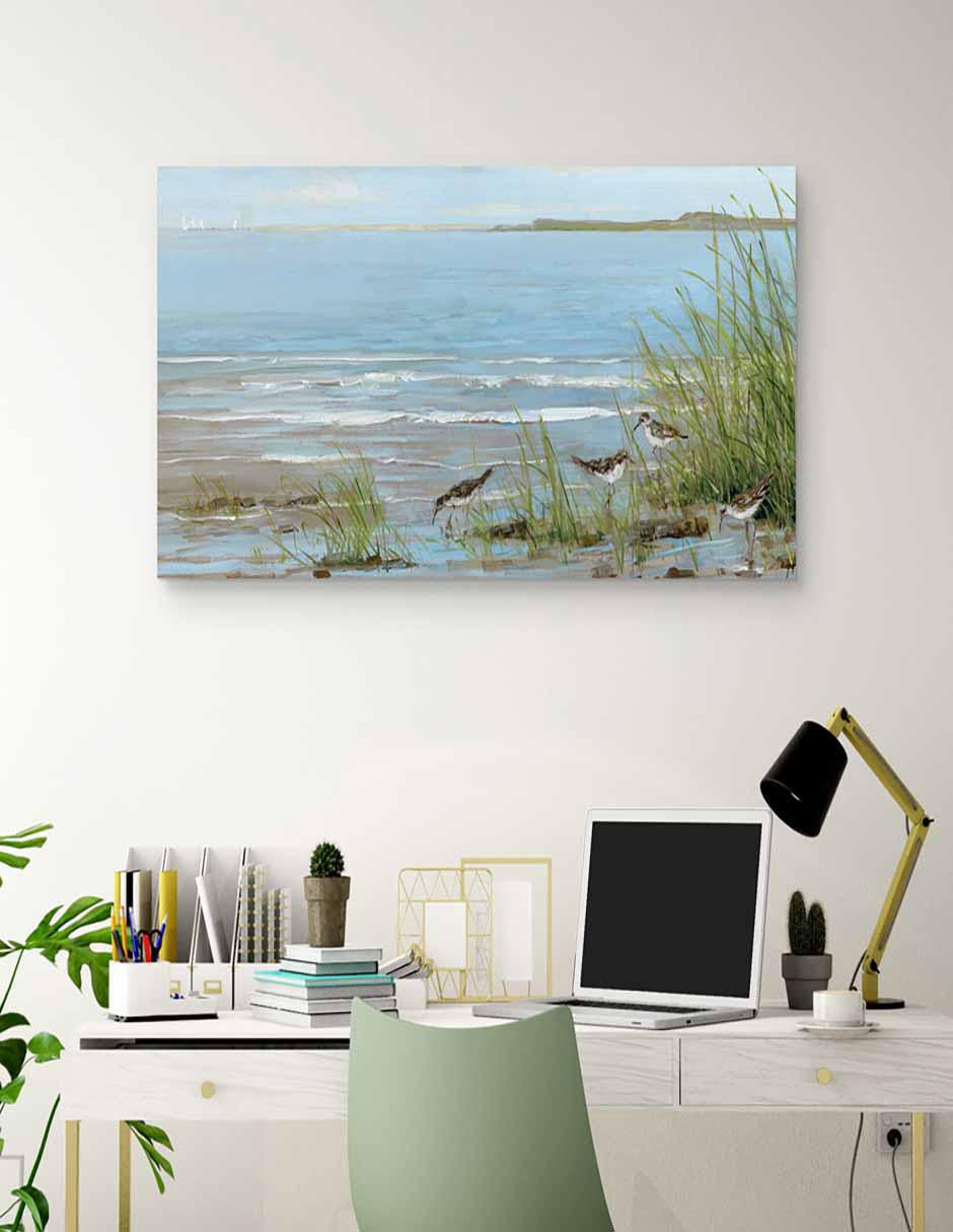 Pintura Playa Sandpiper técnica mixta Costa 4