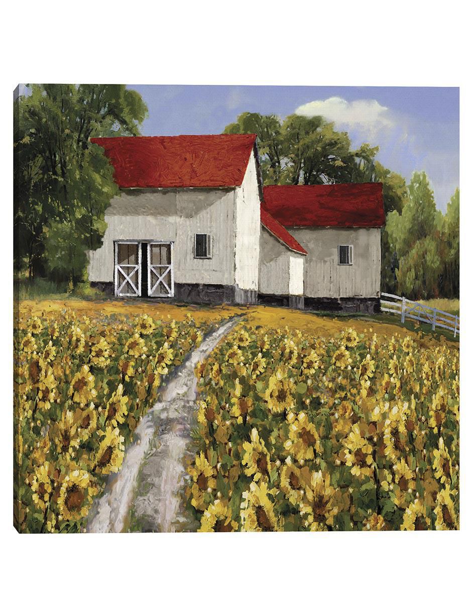 Pintura Ruta del Girasol técnica mixta Paisaje