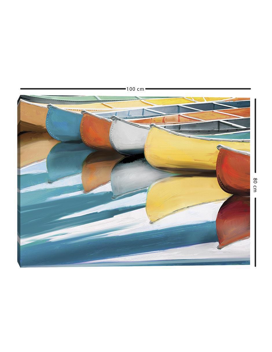 Pintura Canoas técnica mixta Costa 5