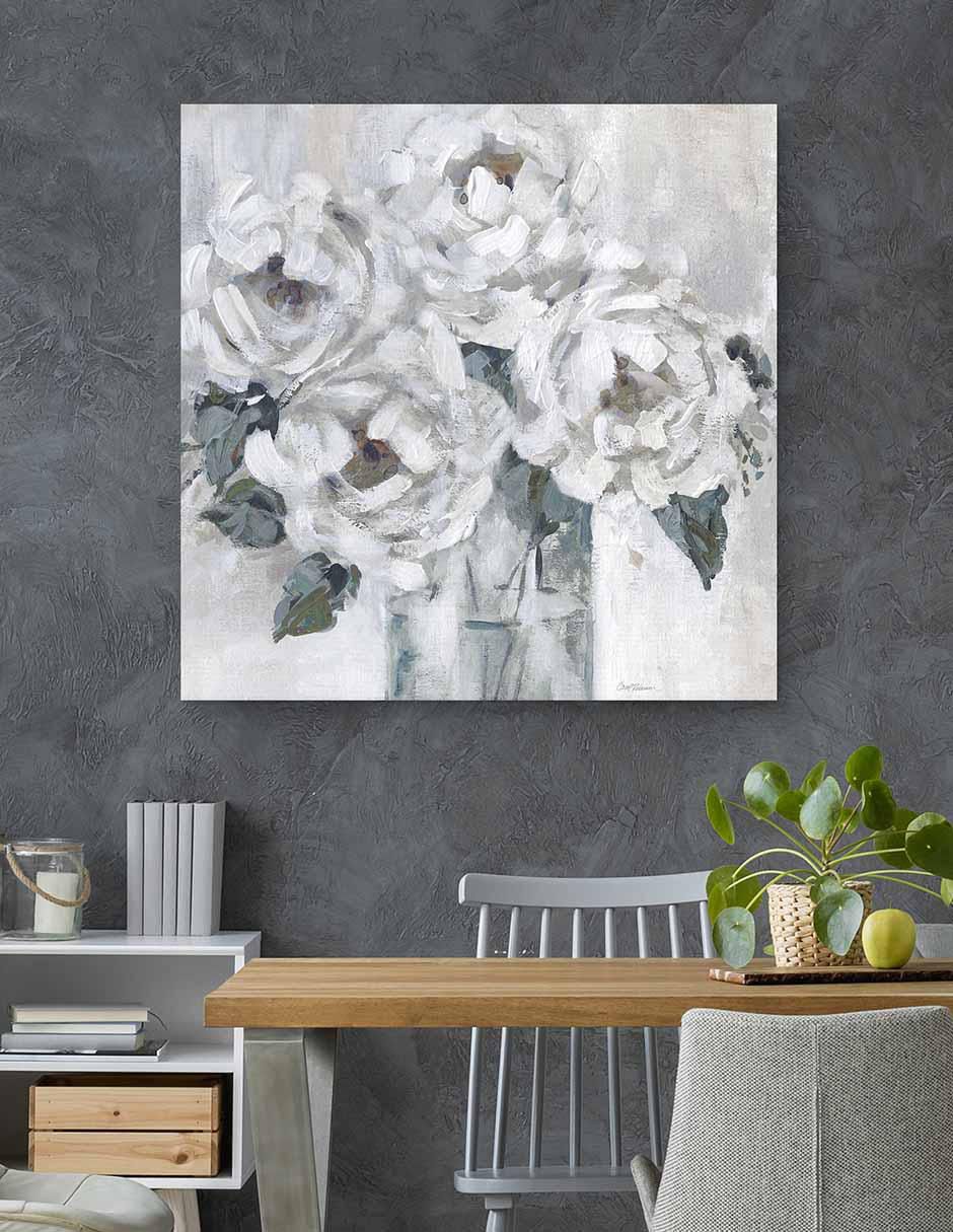 Pintura Peonías sombreadas técnica mixta Floral 2