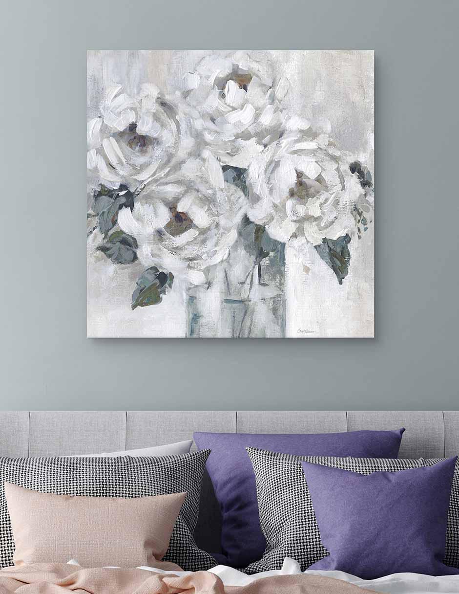 Pintura Peonías sombreadas técnica mixta Floral 3
