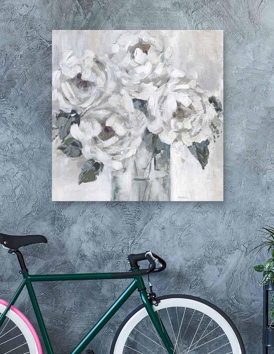 Pintura Peonías sombreadas técnica mixta Floral 4