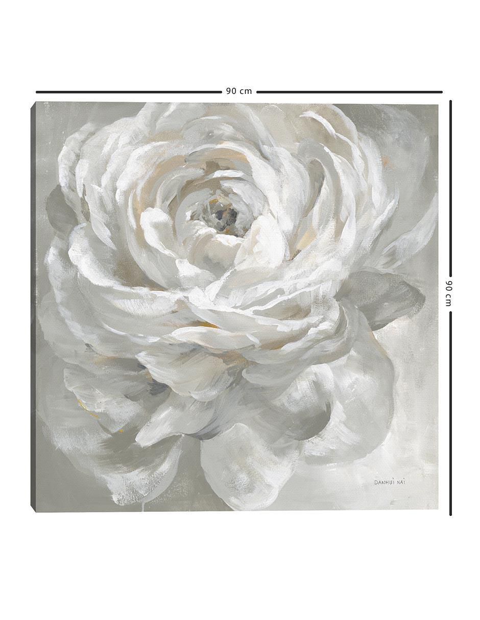 Pintura Rosa Blanca técnica mixta Floral 5
