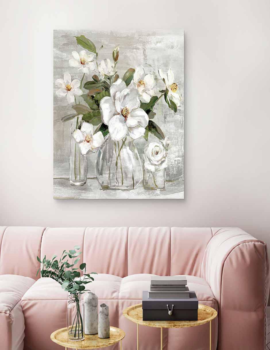 Pintura Magnolias románticas técnica mixta Floral 2