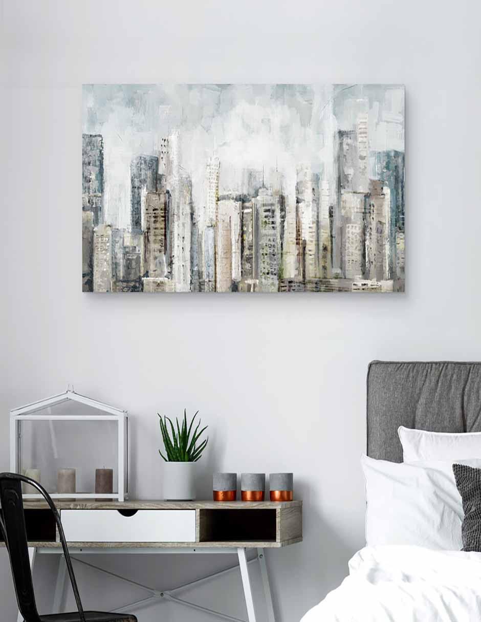 Pintura Gris cosmopolita técnica mixta Paisaje 3