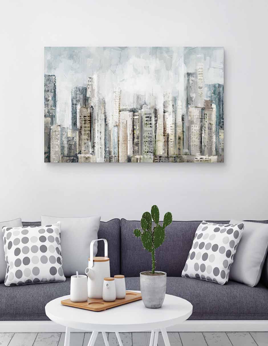 Pintura Gris cosmopolita técnica mixta Paisaje 4