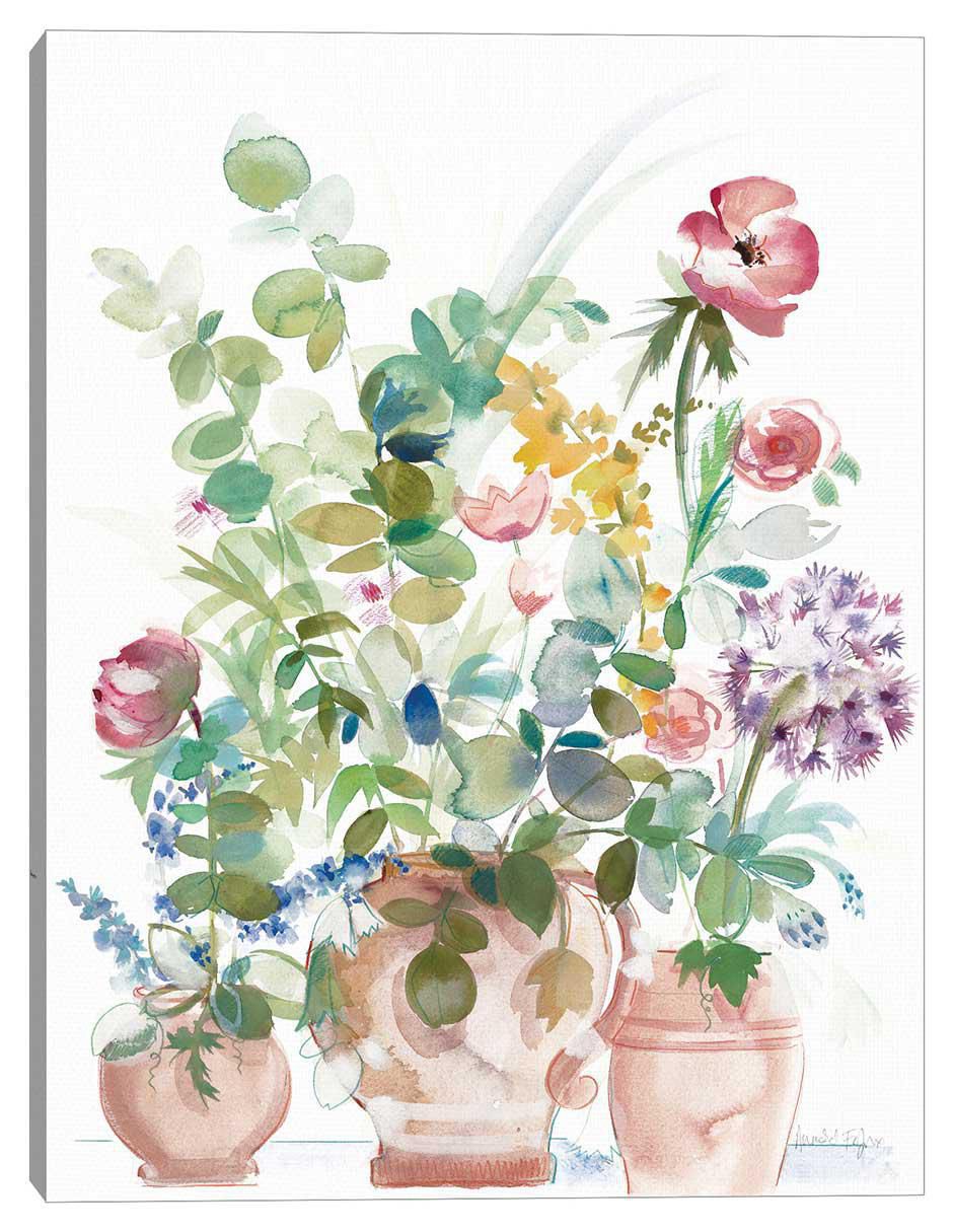 Pintura Santuario de animación en maceta técnica mixta Floral Pintura Santuario de animación en maceta técnica mixta Floral