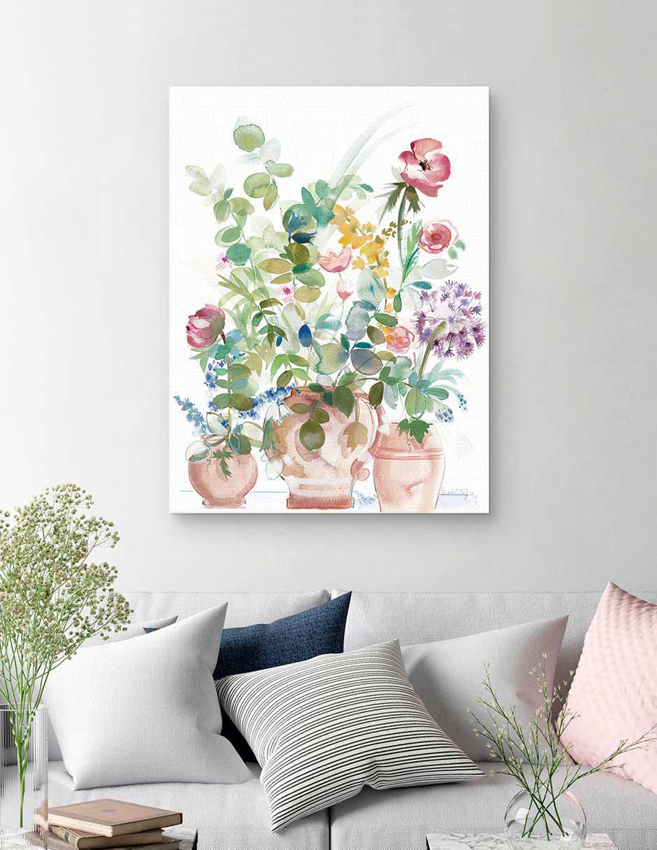 Pintura Santuario de animación en maceta técnica mixta Floral 4