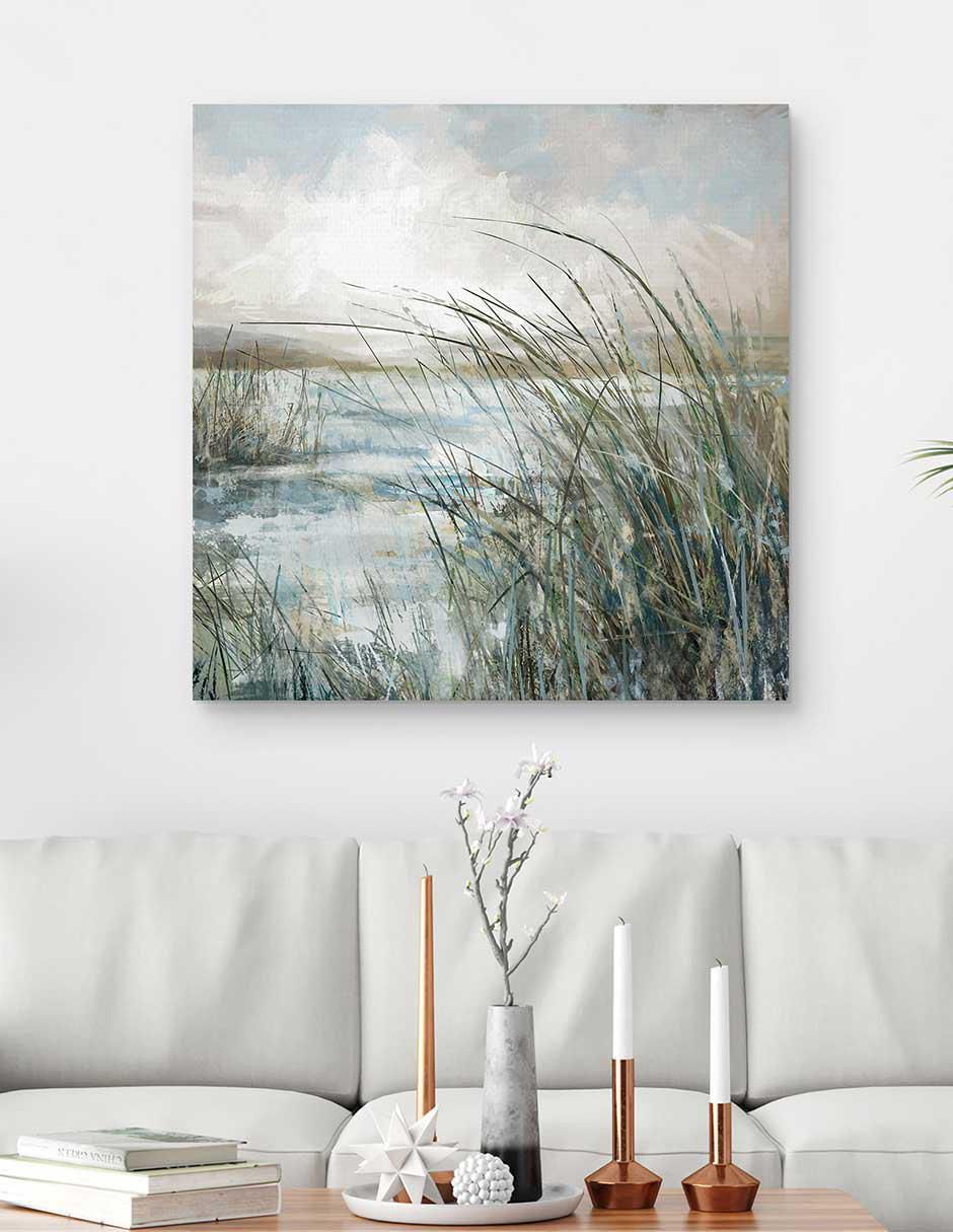 Pintura Más allá de las dunas técnica mixta Paisaje 4