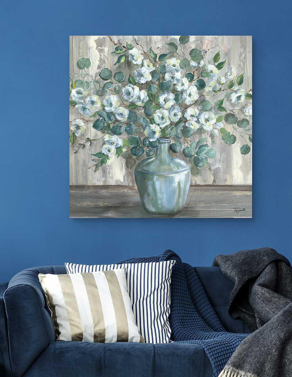 Pintura Manzana Blossom Jug Square técnica mixta Floral 2