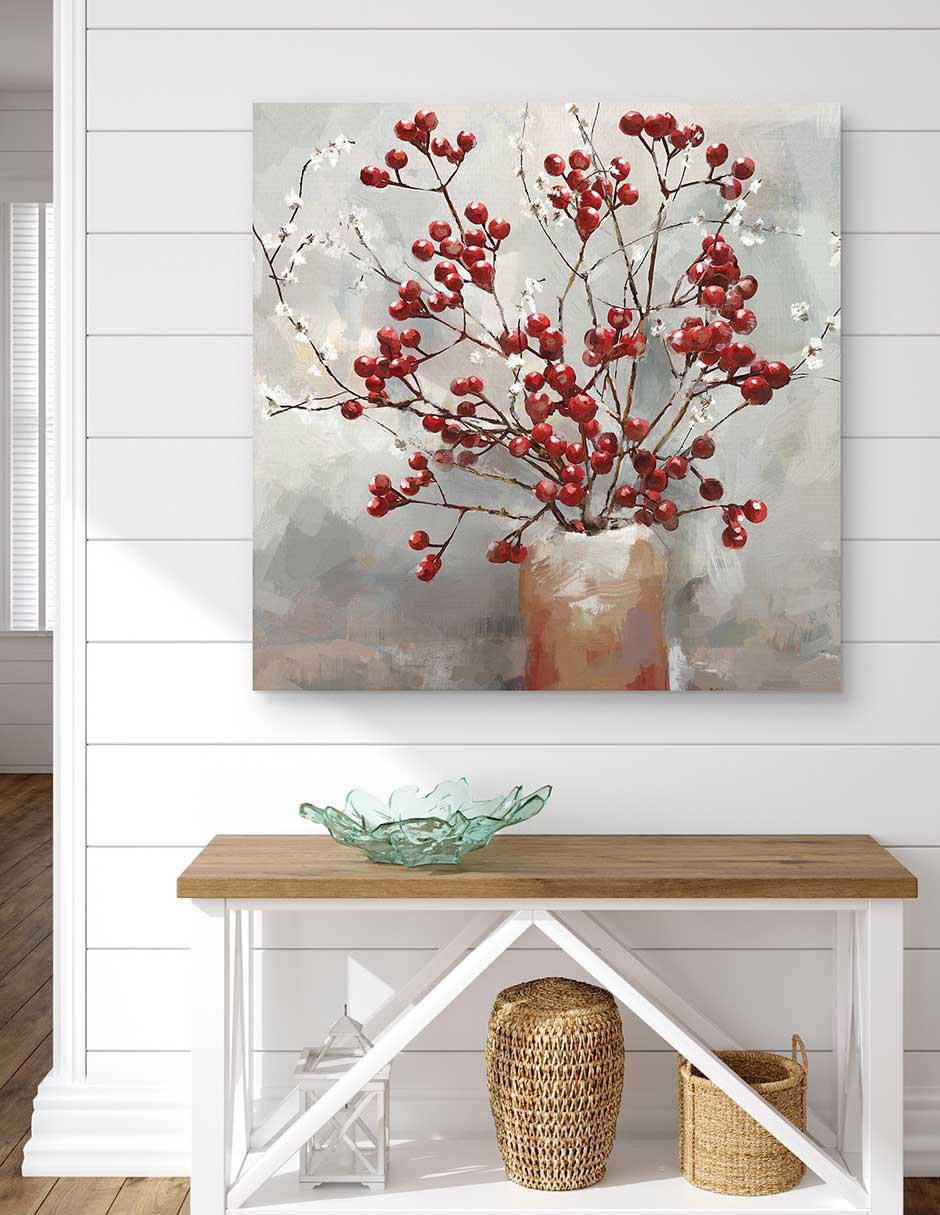 Pintura Plaza de bayas y flores técnica mixta Floral 3