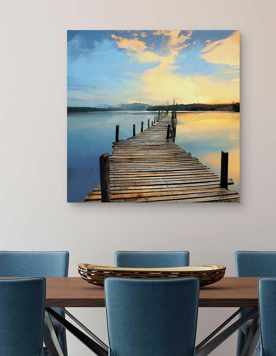 Pintura Muelle sunset técnica mixta Fotografia 3