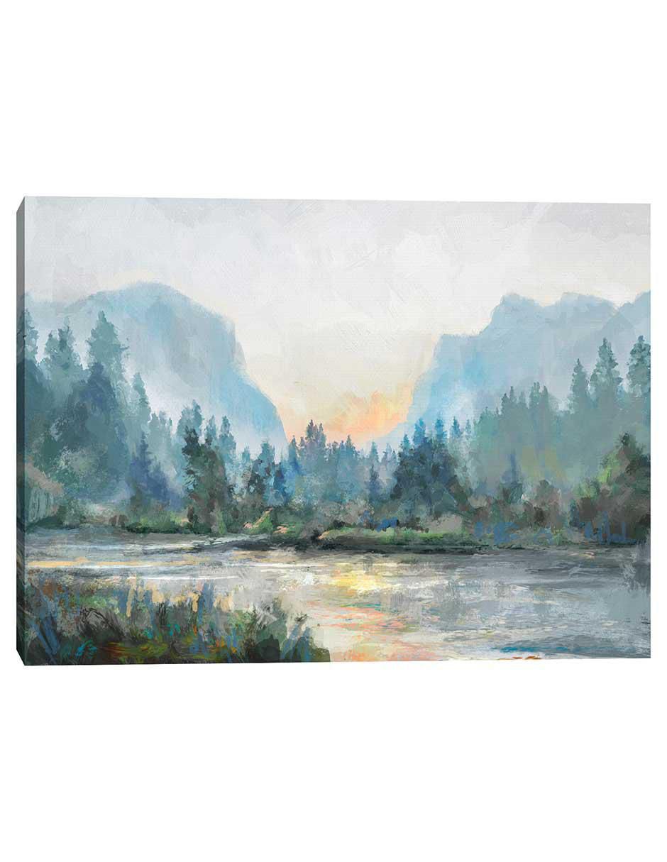 Pintura Tonos distantes técnica mixta Paisaje