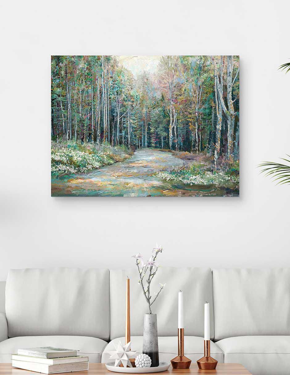 Pintura Sendero de Primavera técnica mixta Paisaje 3