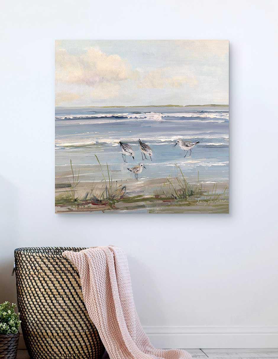 Pintura Salto de playa técnica mixta Costa 4