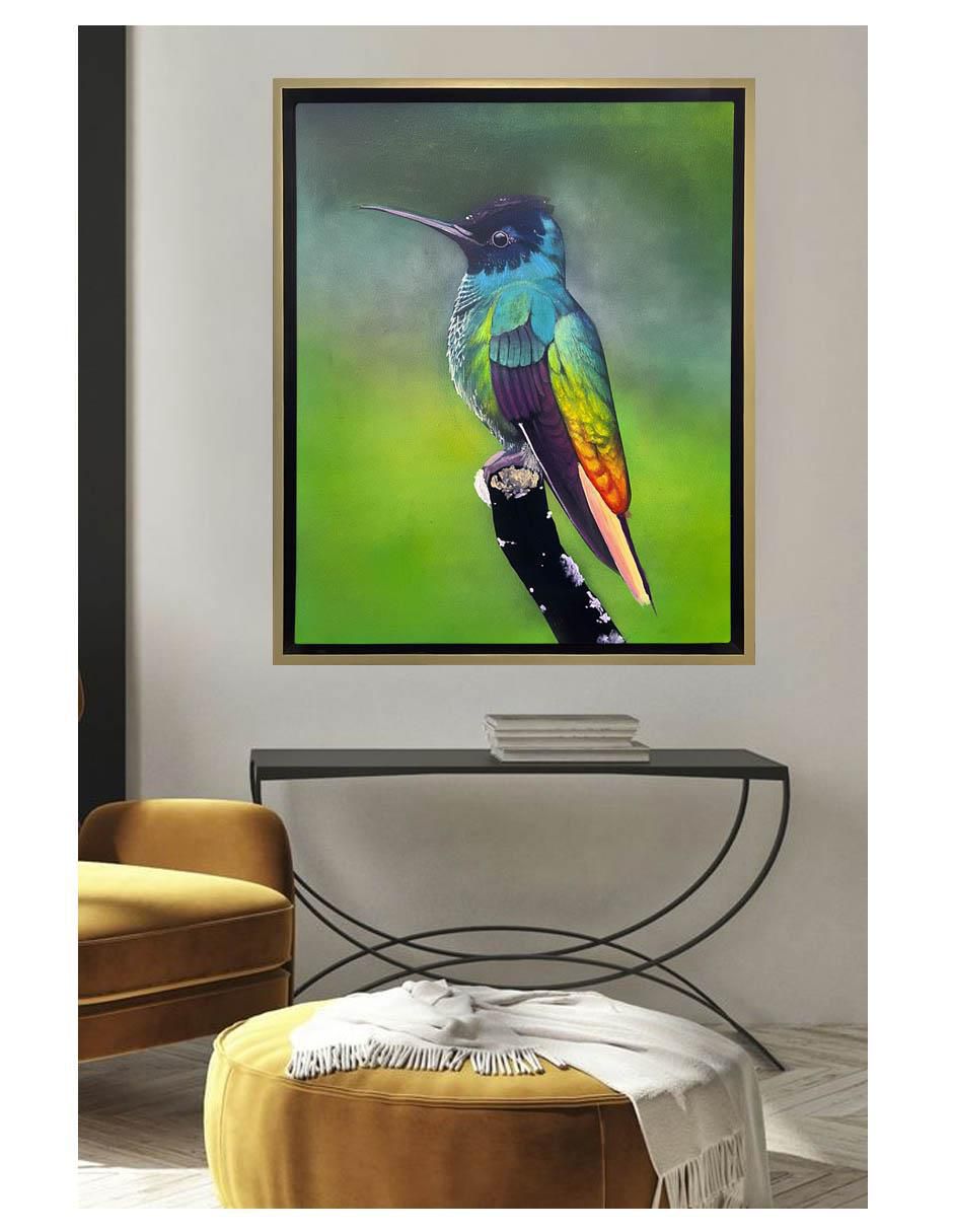 Pintura Colibrí técnica acrílico AnimalArt 5