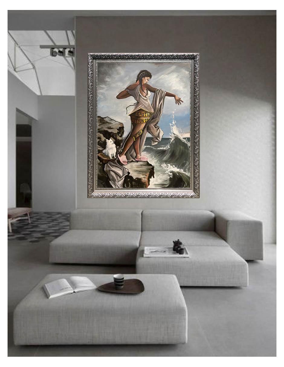 Pintura La del Muelle de San Blas técnica mixta Surrealismo 5