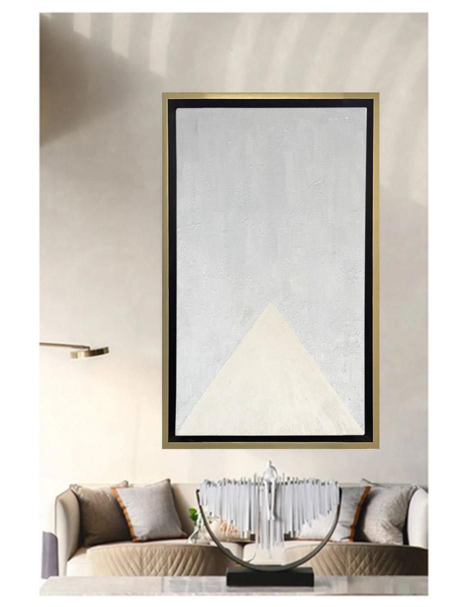 Pintura White Triangle técnica mixta Abstractos 3
