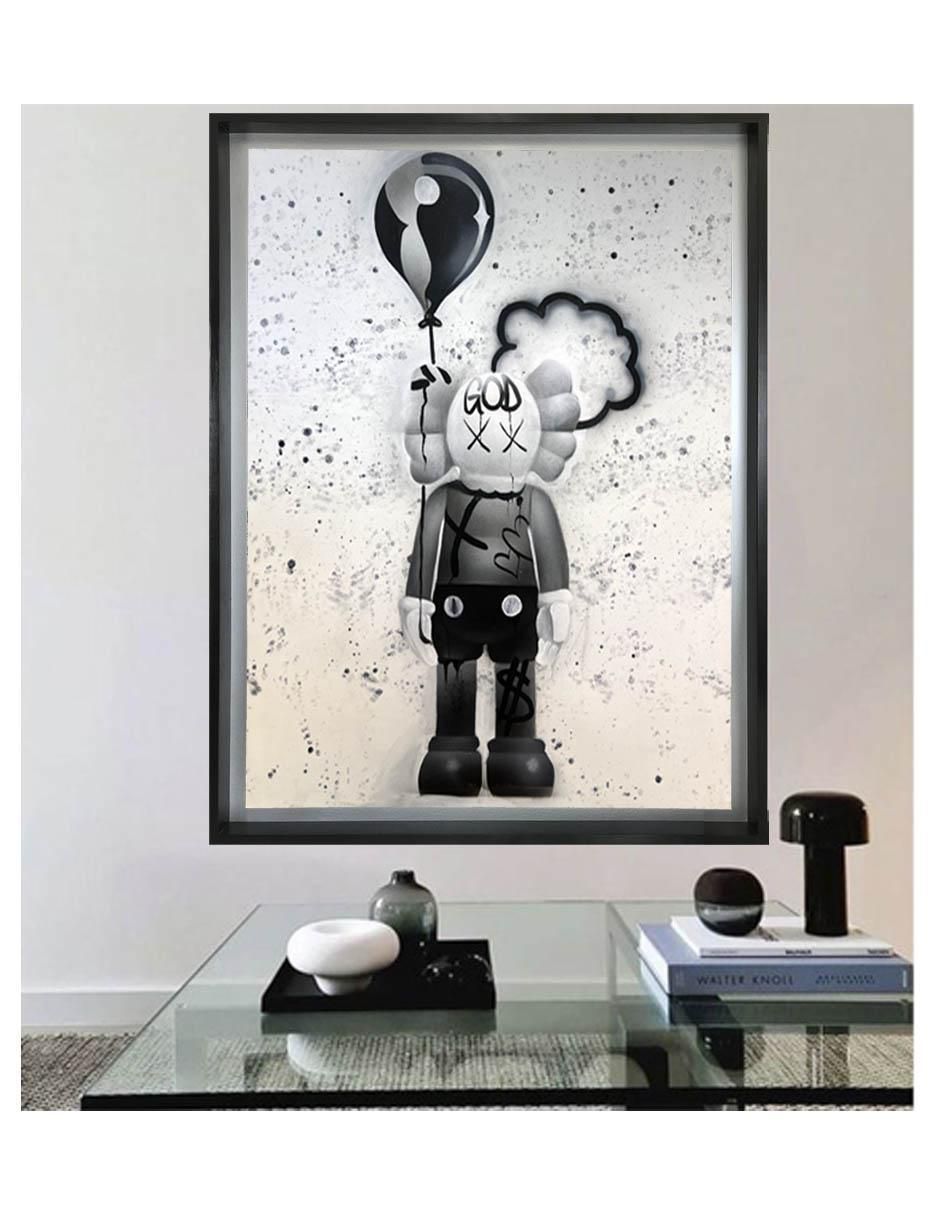 Pintura Black Balloon técnica mixta MilleniArt 2