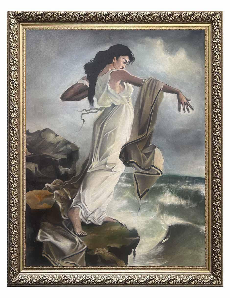 Pintura Rep. de La Muerte de Safo técnica mixta Surrealismo