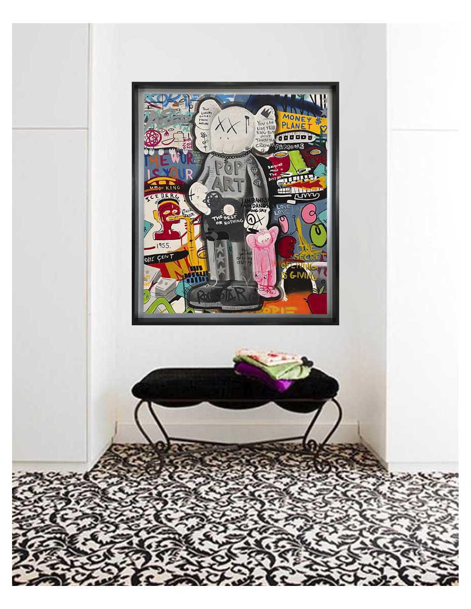 Pintura técnica mixta Kaws 4