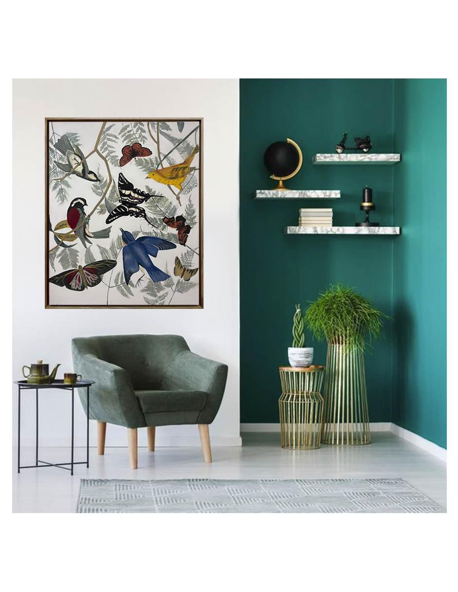Pintura Entre Aves y Mariposas técnica acrílico Aves y mariposas 2