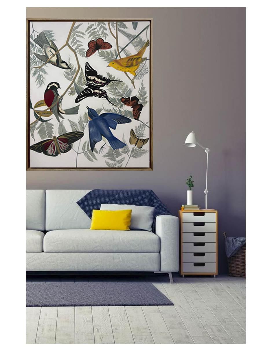 Pintura Entre Aves y Mariposas técnica acrílico Aves y mariposas 5
