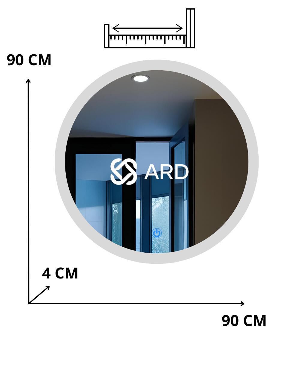 Espejo redondo para baño con luz Led Luminous Glass Halo 8