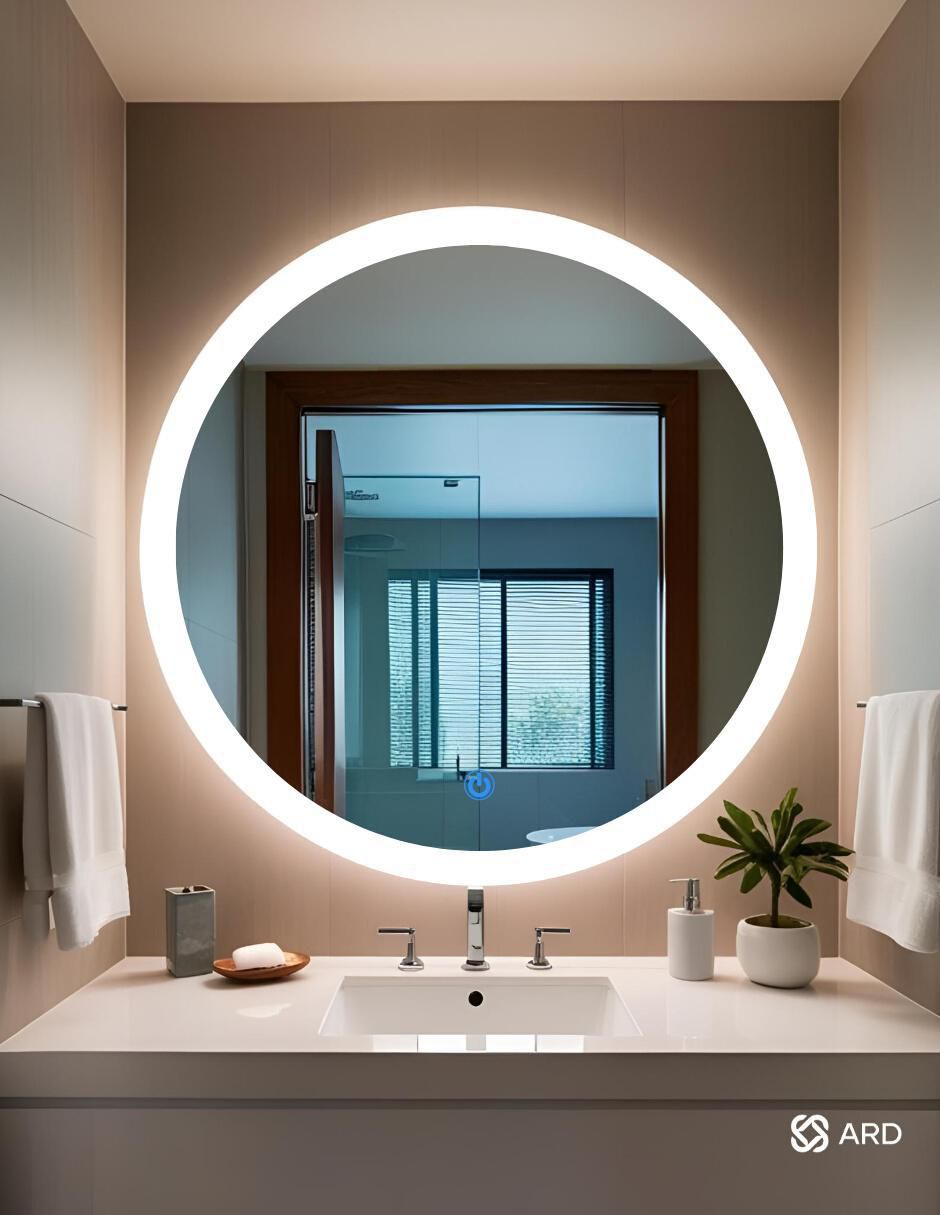 Espejo redondo para baño con luz Led Luminous Glass Halo 3