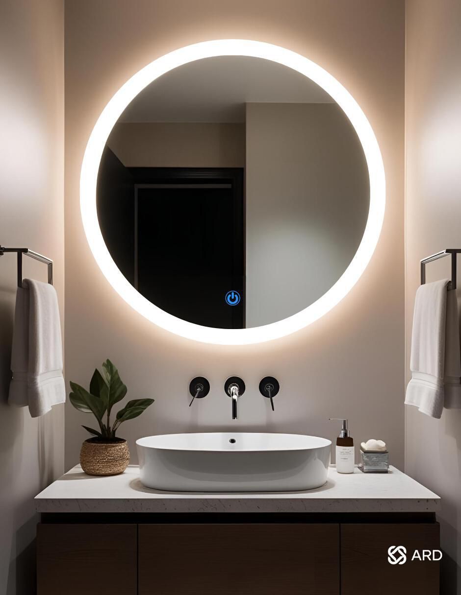 Espejo redondo para baño con luz Led Luminous Glass Halo 4