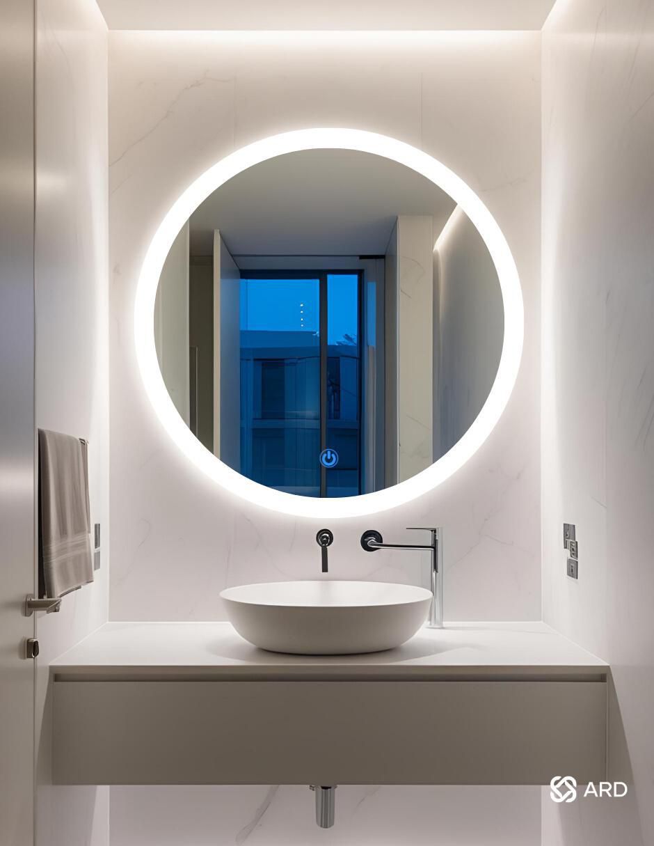 Espejo redondo para baño con luz Led Luminous Glass Halo 6