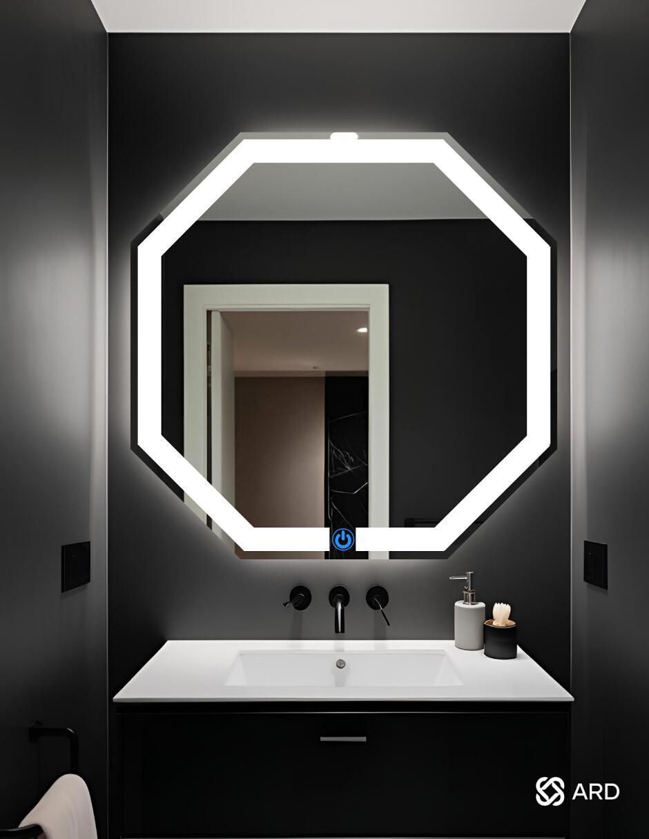 Espejo octagonal para baño con luz led Glanz Octaglow 5