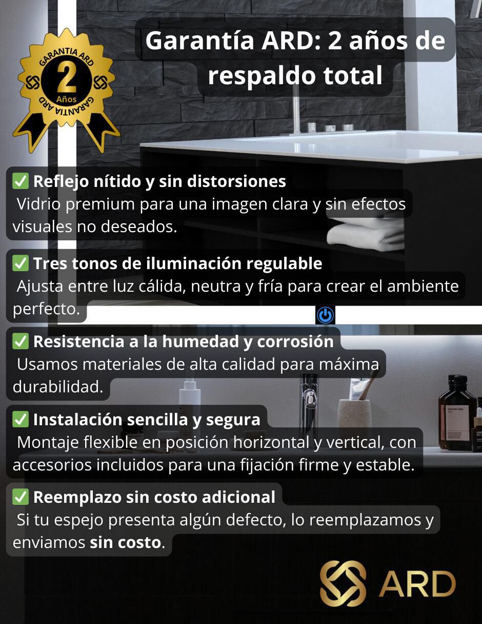 Espejo rectangular para baño con luz led Luminous Glass 8
