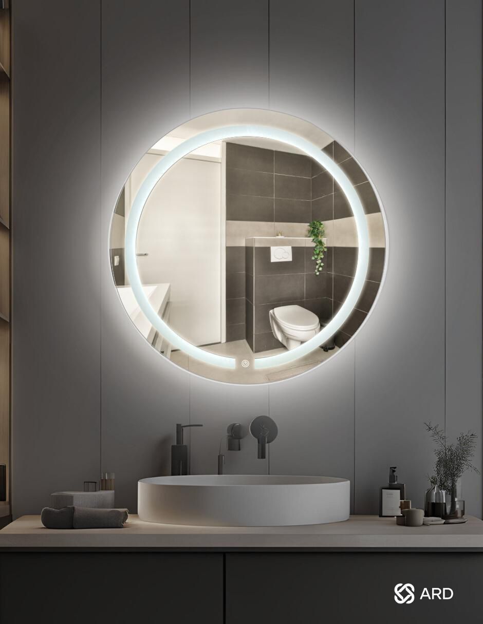 Espejo redondo para baño con luz led Glanz HaloGlow 3