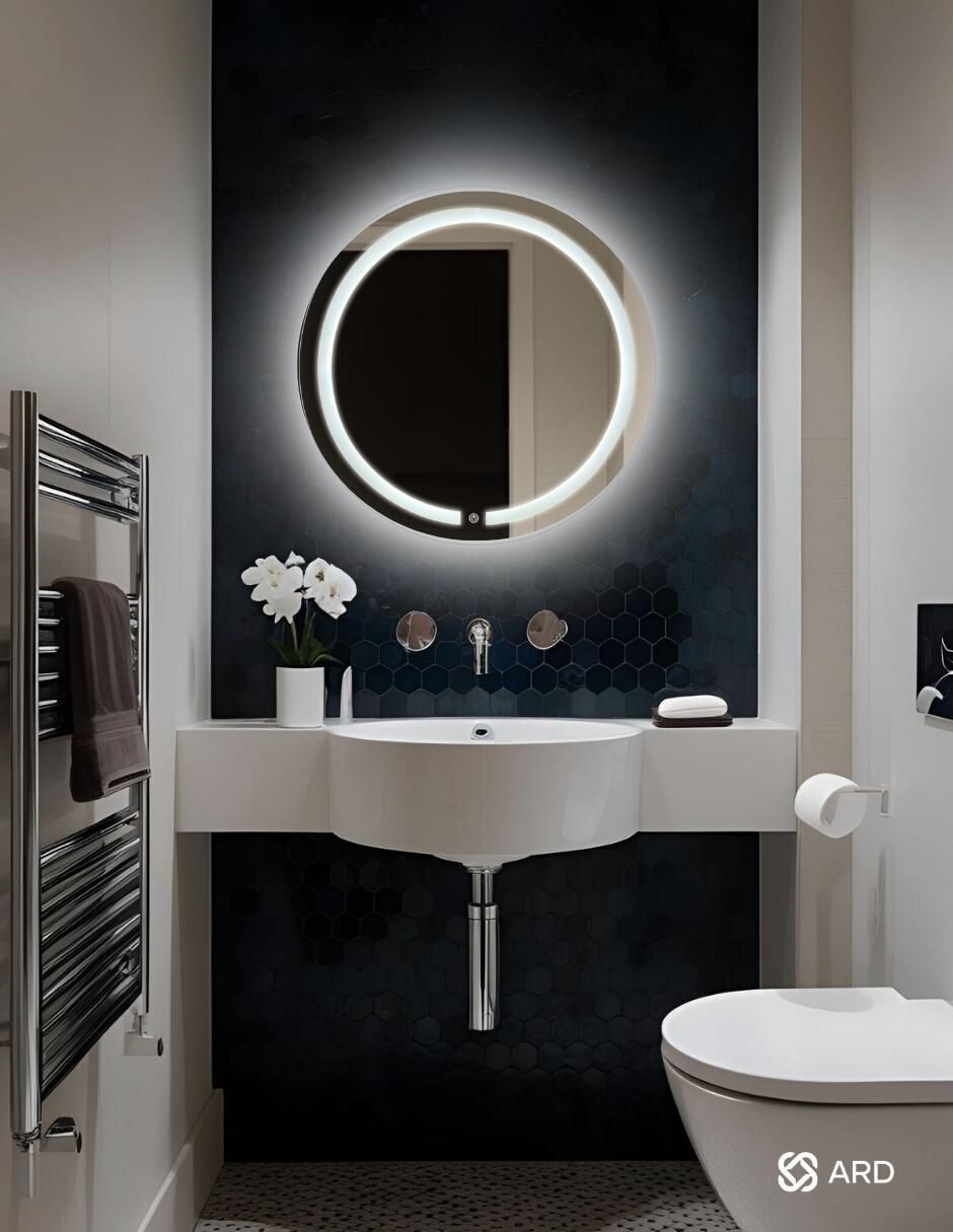 Espejo redondo para baño con luz led Glanz HaloGlow 4