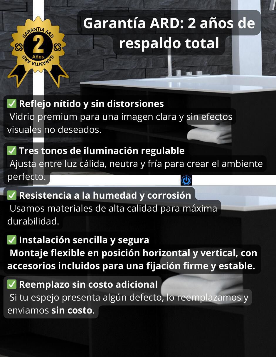 Espejo redondo para baño con luz led Glanz HaloGlow 7