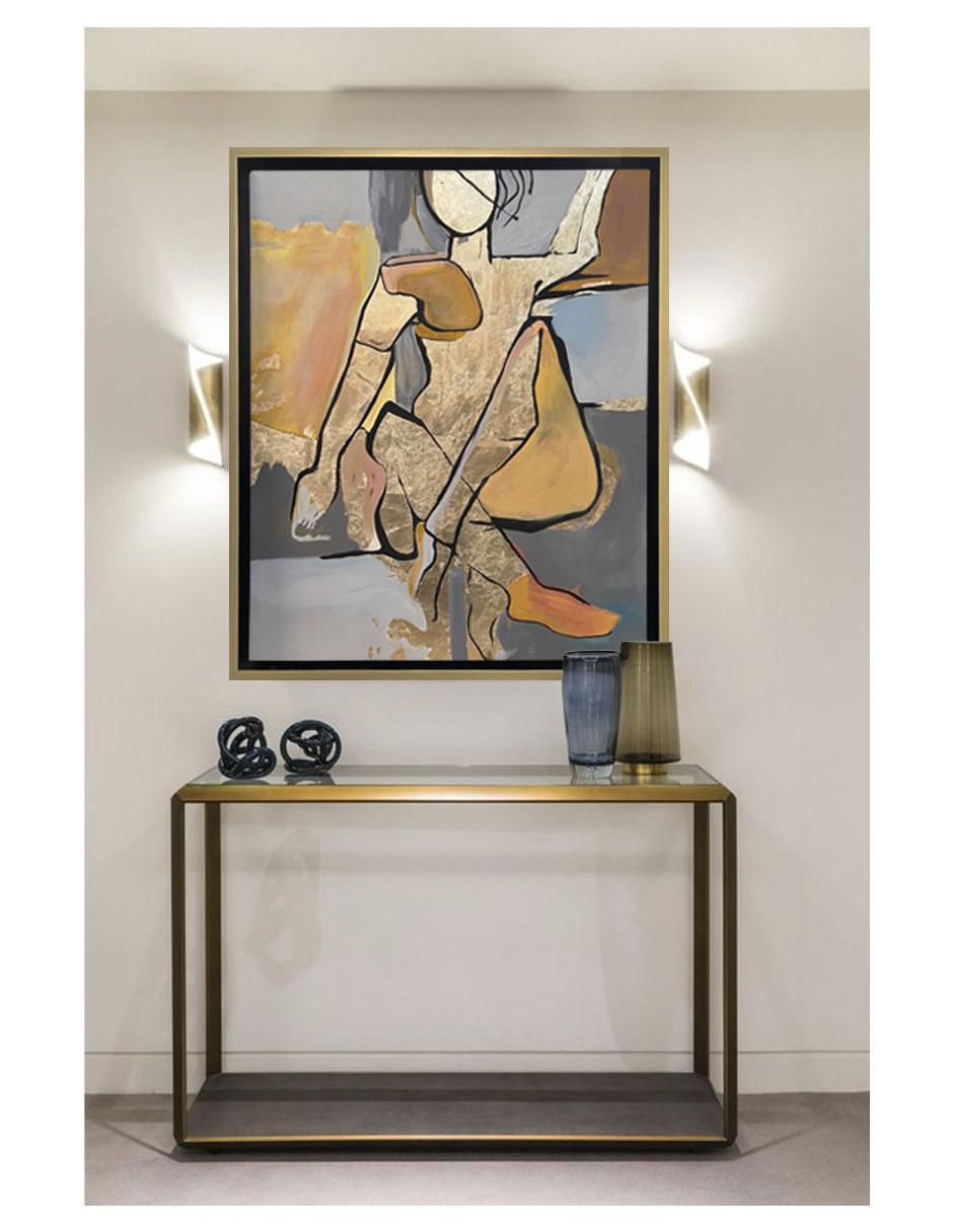 Pintura Aurora Dorada técnica acrílico 4