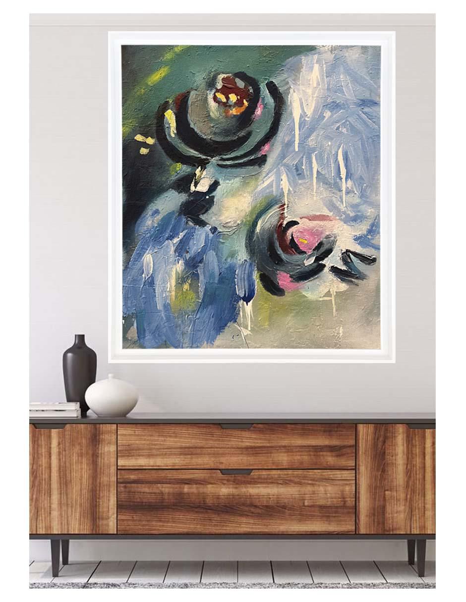 Pintura Flores del Pasado técnica mixta 2