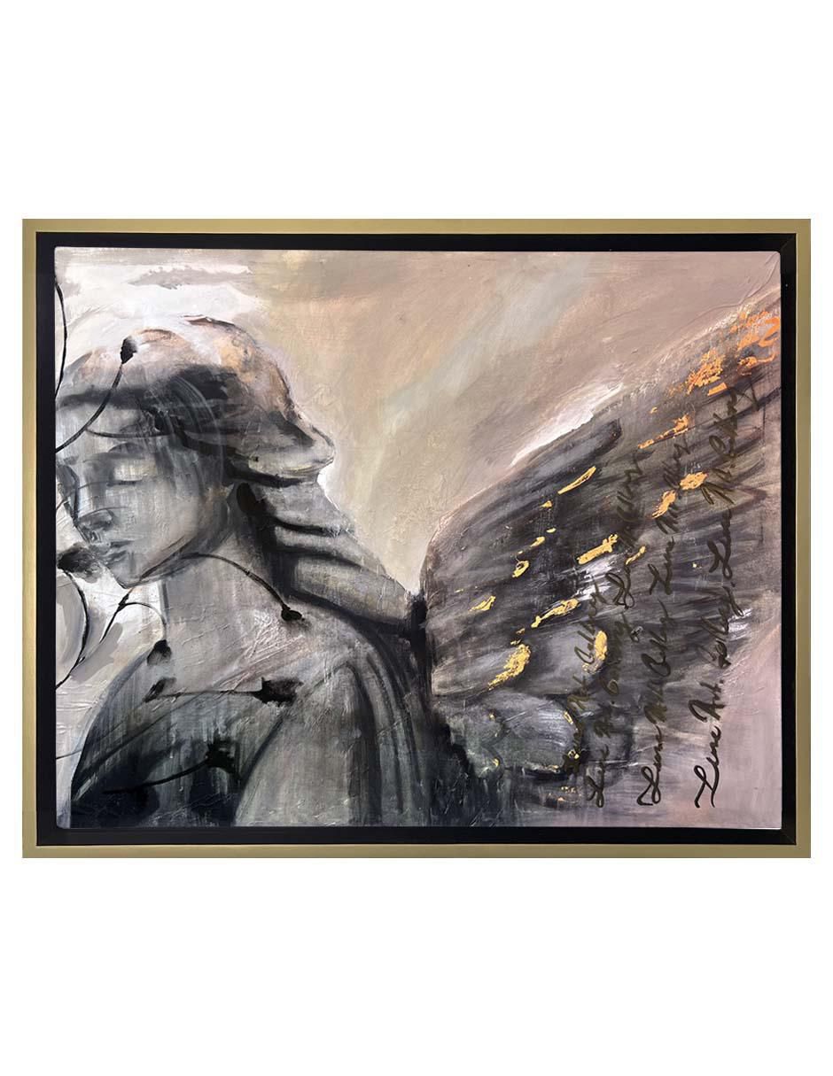 Pintura Protege mi camino técnica mixta Ángeles