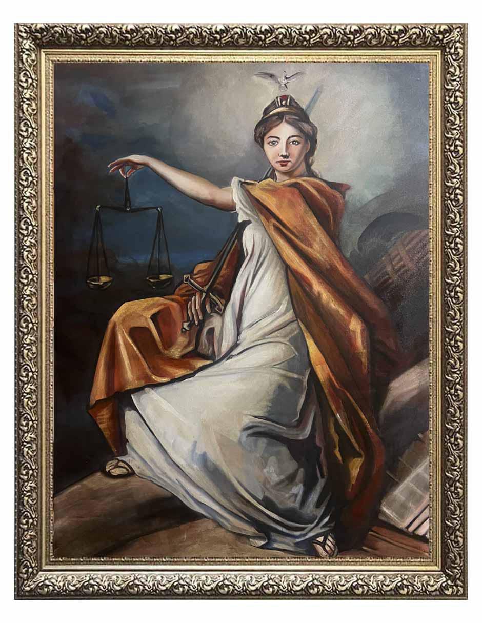 Pintura Justice técnica óleo
