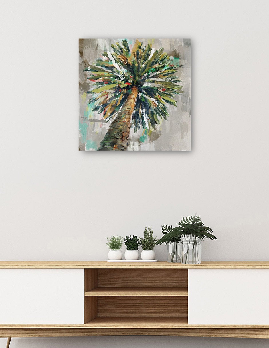 Cuadro decorativo Palma en caleidoscopio técnica mixta Costa 3