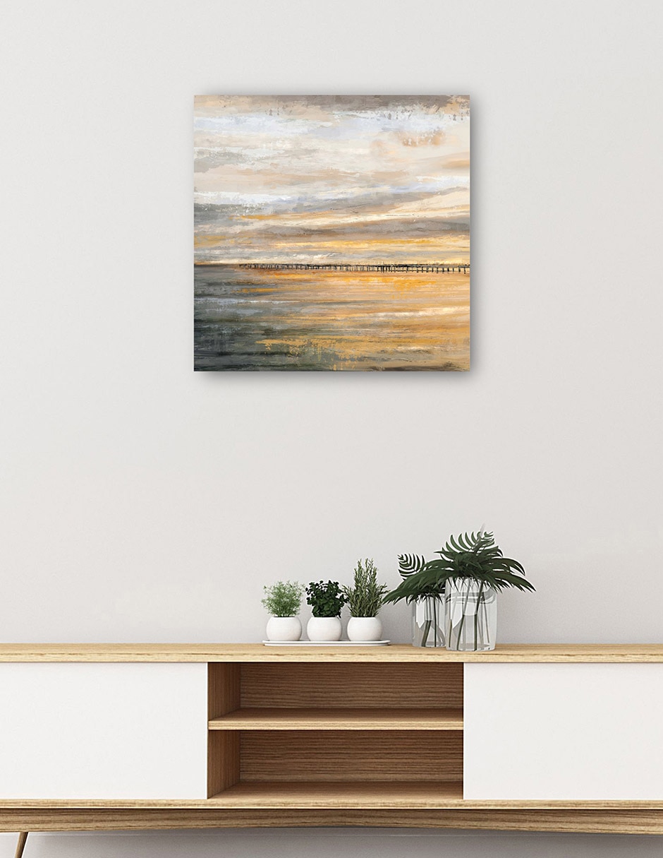 Cuadro decorativo Muelle al atardecer técnica mixta Crepúsculo 3