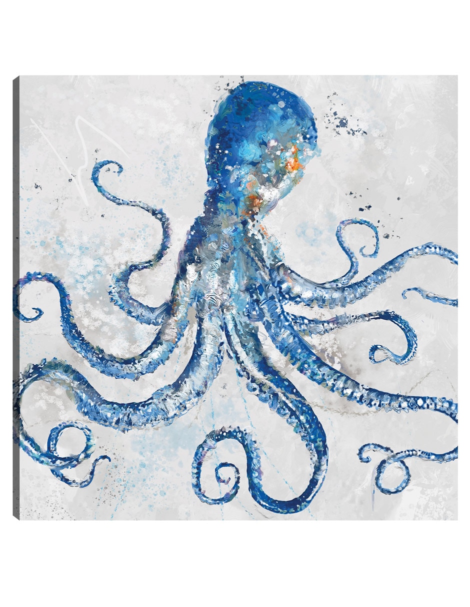 Cuadro decorativo Pulpo técnica mixta Criaturas Marinas