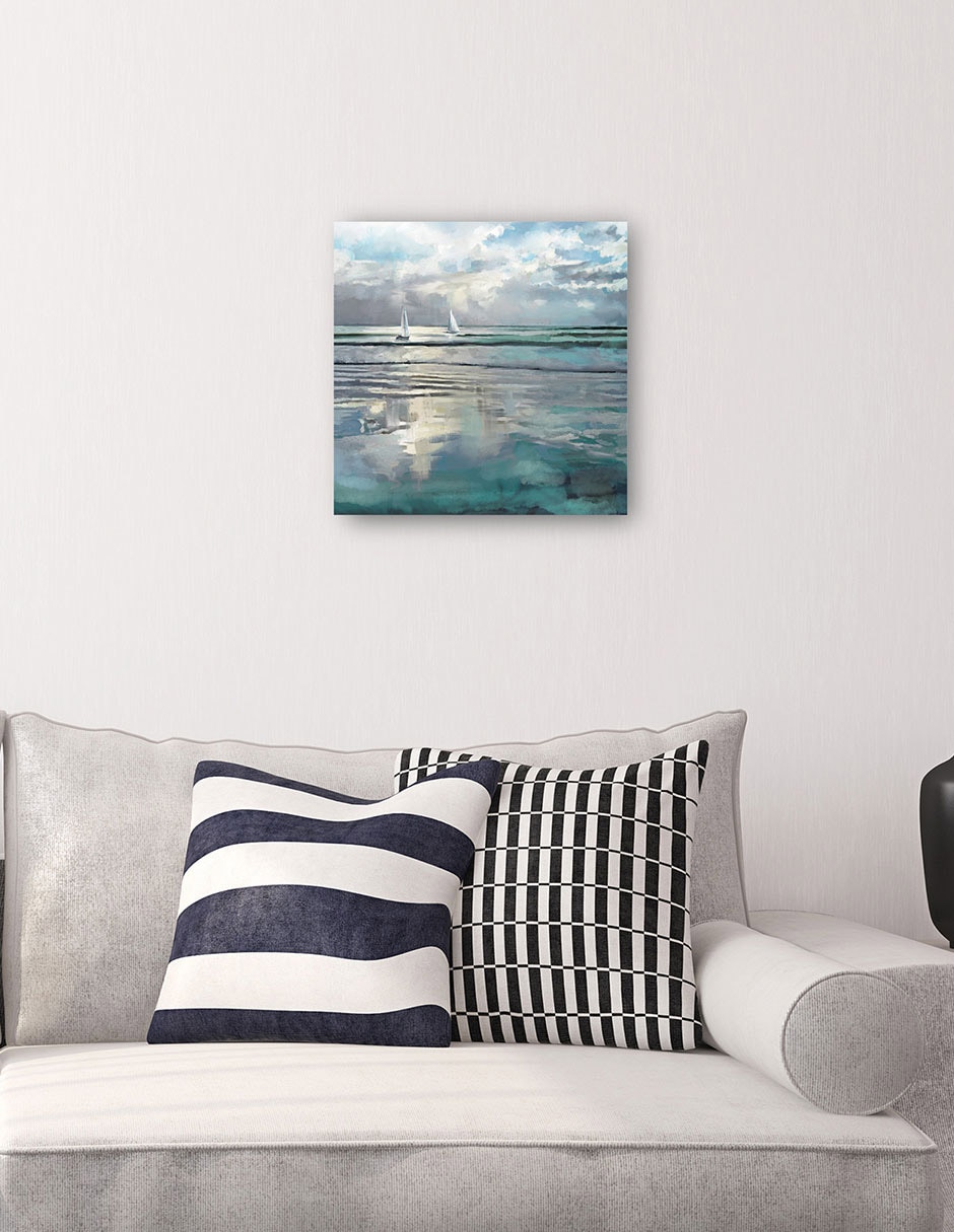 Cuadro decorativo Mar indigo técnica mixta Costa 4