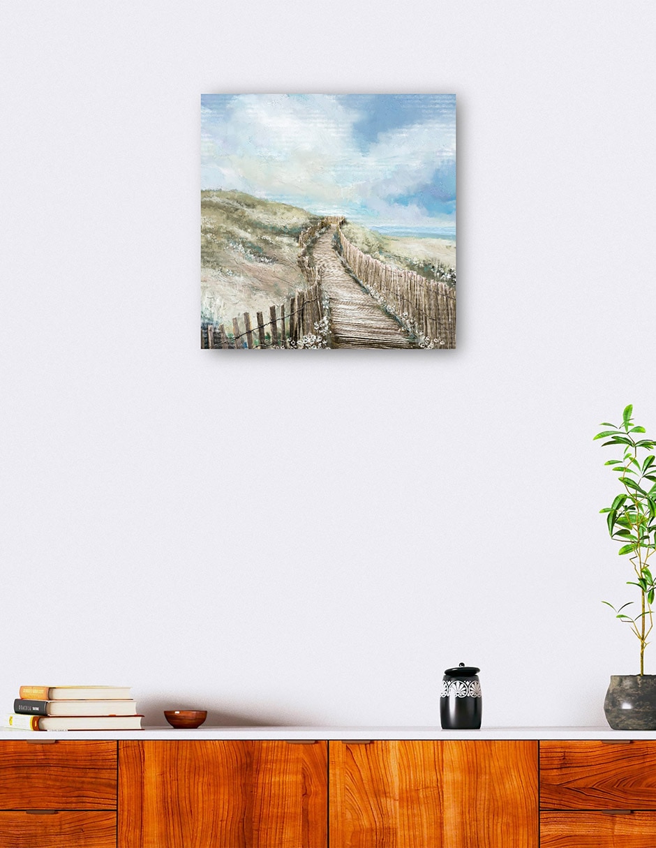 Cuadro decorativo Caminata a la orilla del mar técnica mixta Costa 2