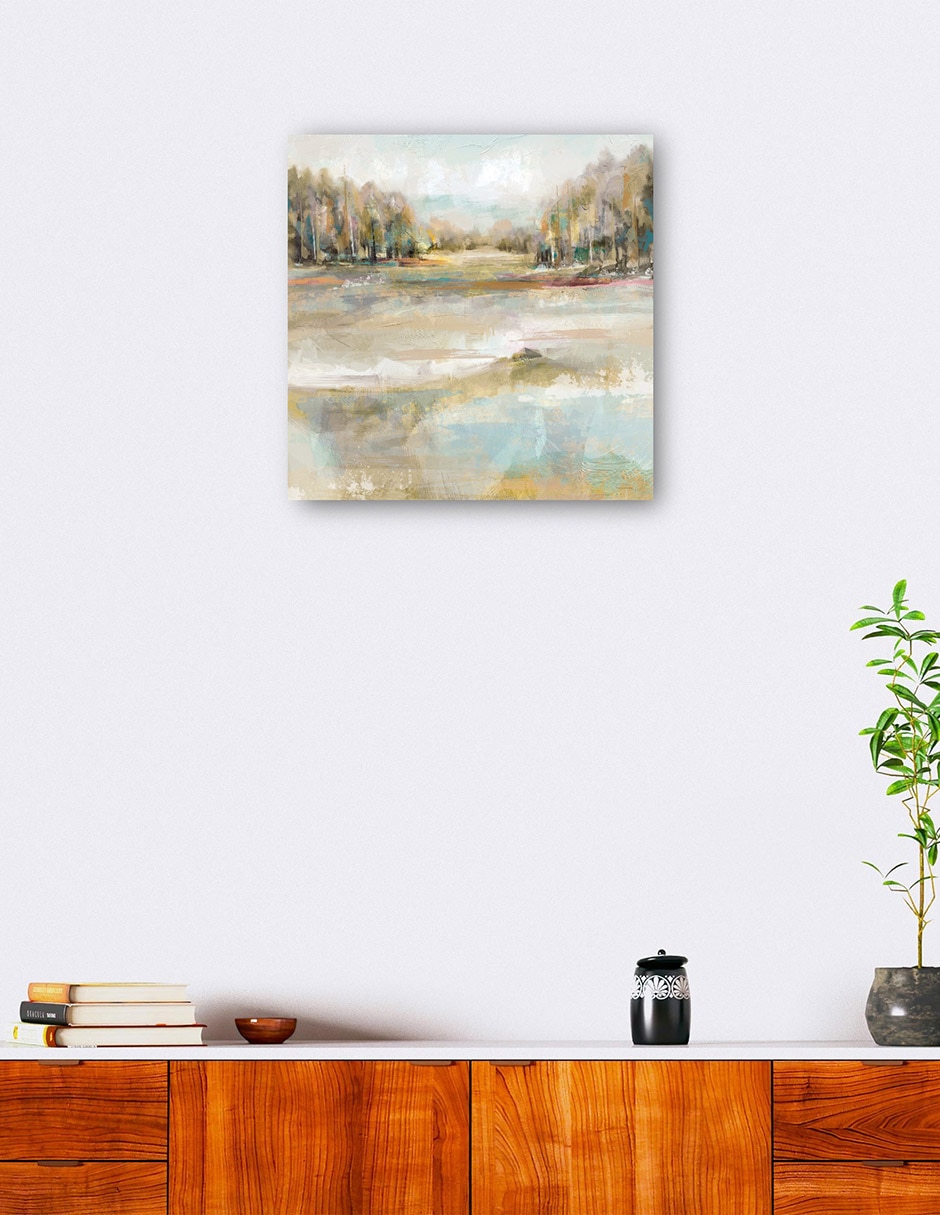Cuadro decorativo Tranquilidad Azulada técnica mixta Lagunas 3